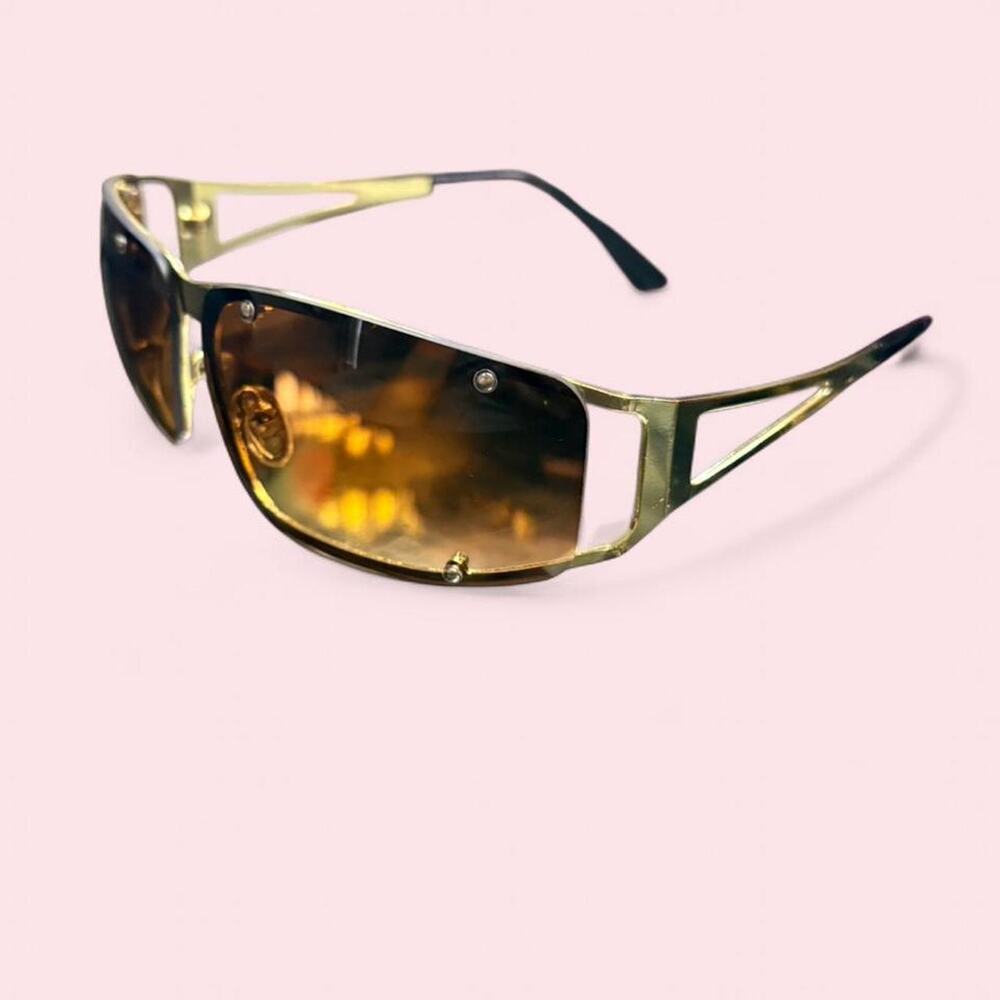Gold and brown women's sunglasses